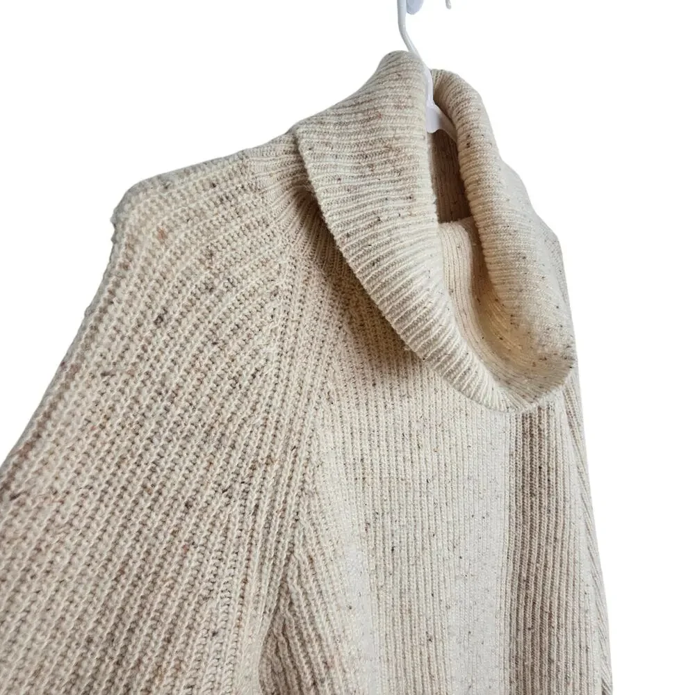 J. Crew Womens Lambswool Turtleneck Sweater Sz M Classic Quiet Luxury Minimalist